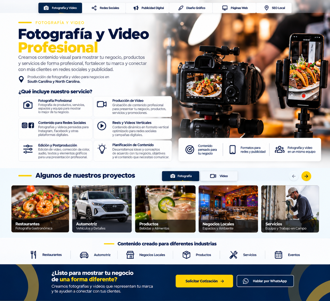 Referencia de fotografía y video
